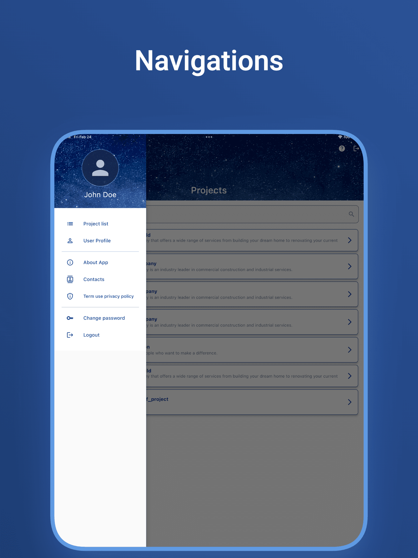 Galaxy GTS app navigation