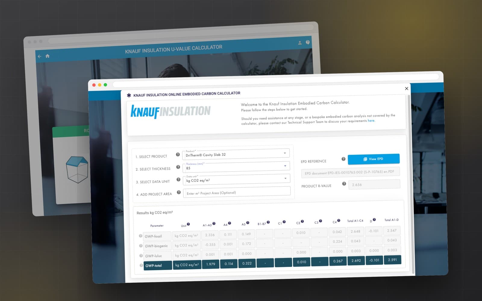The Knauf Insulation Embodied Carbon Calculator