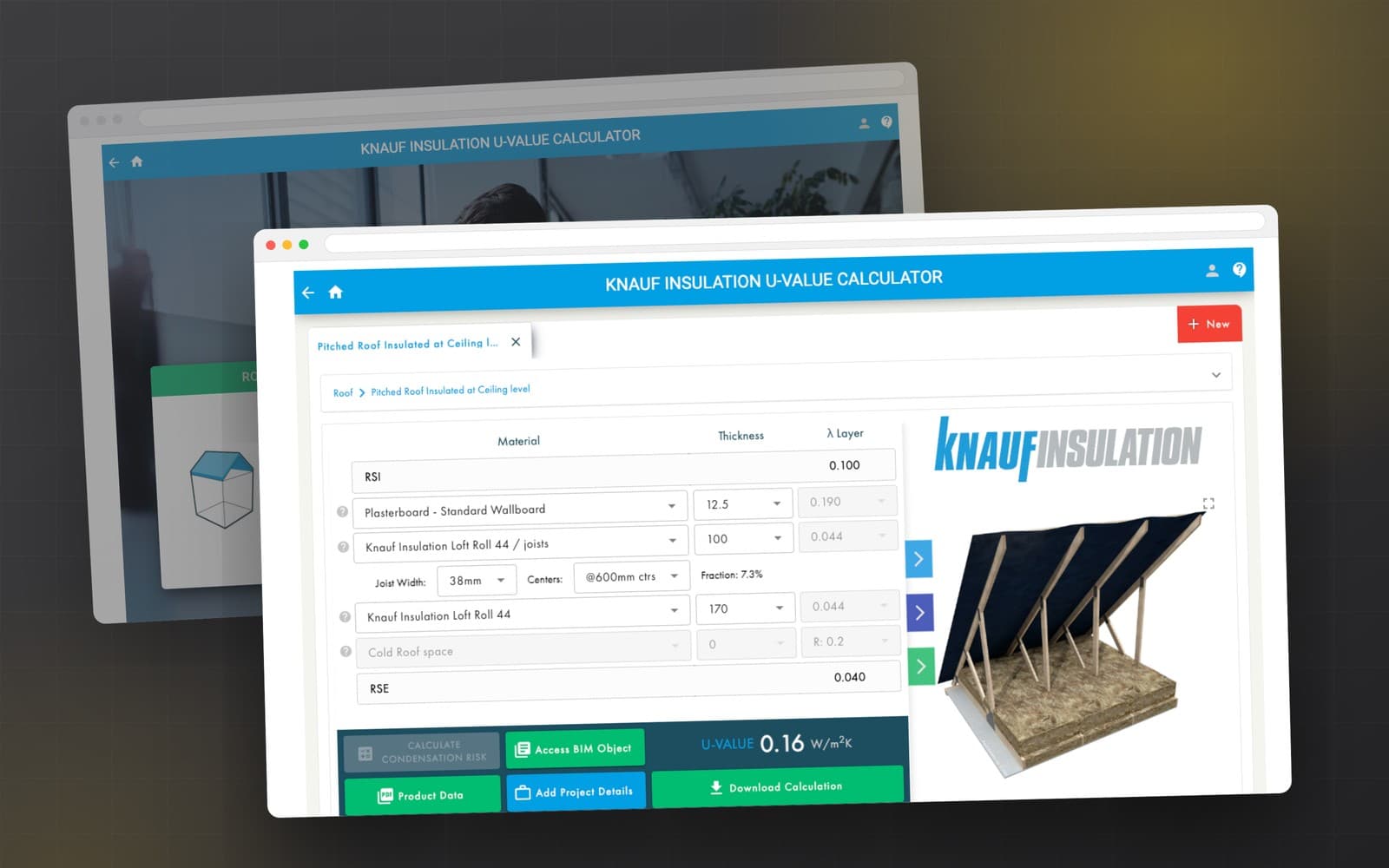 The Knauf Insulation U-value calculator