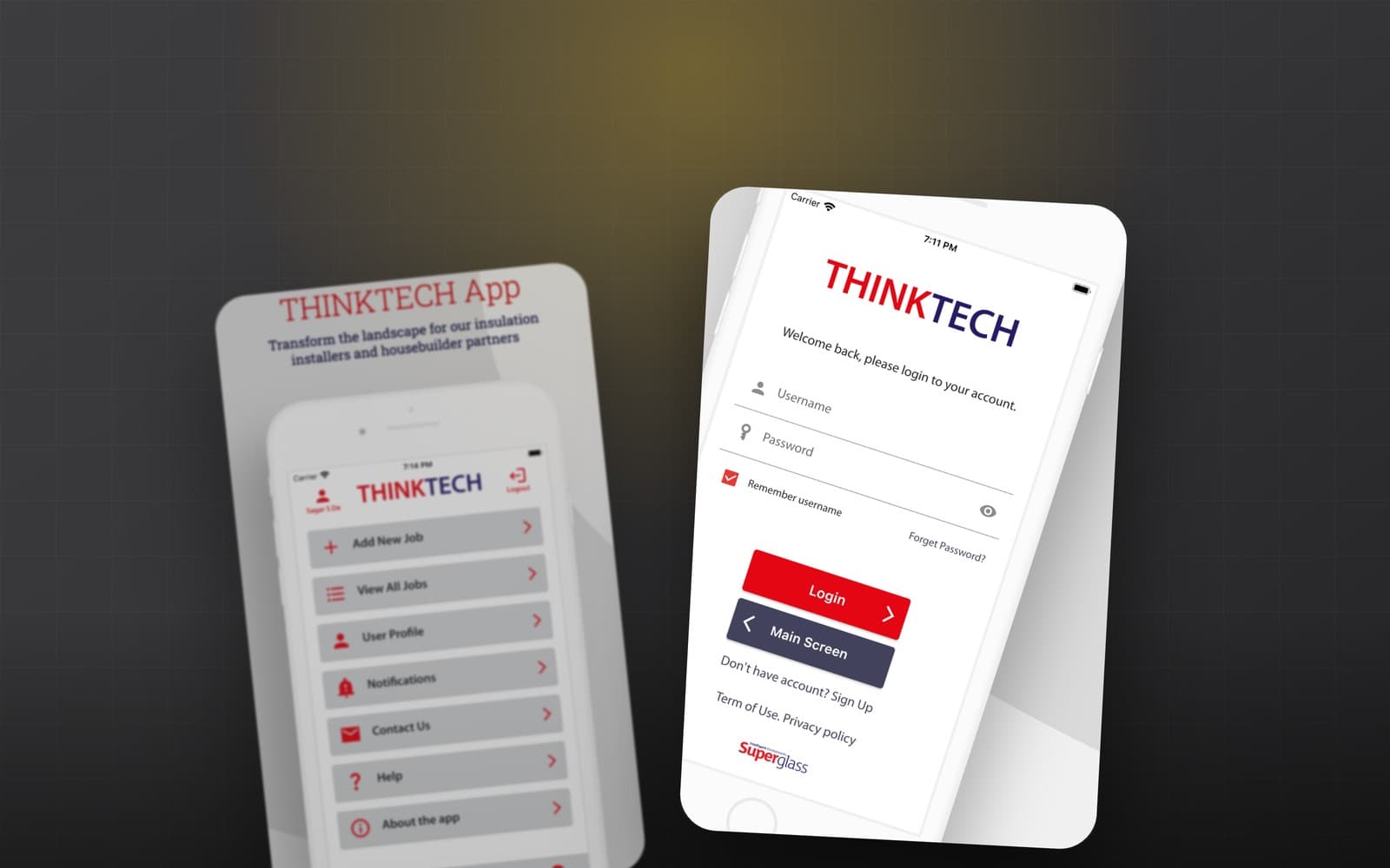 The Superglass Thinktec app